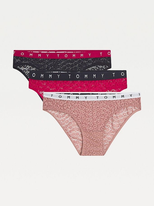 Tommy Hilfiger 3-Pack Floral Spitze Briefs Unterwäsche Damen Rot | AT782TJHV