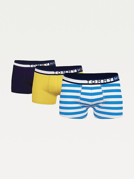 Tommy Hilfiger 3-Pack Organic Baumwoll Trunks Unterwäsche Herren Stripes | AT428POYC