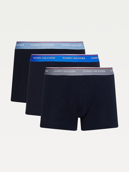 Tommy Hilfiger 3-Pack Organic Baumwoll Trunks Unterwäsche Herren Blau Blau | AT920VPLK