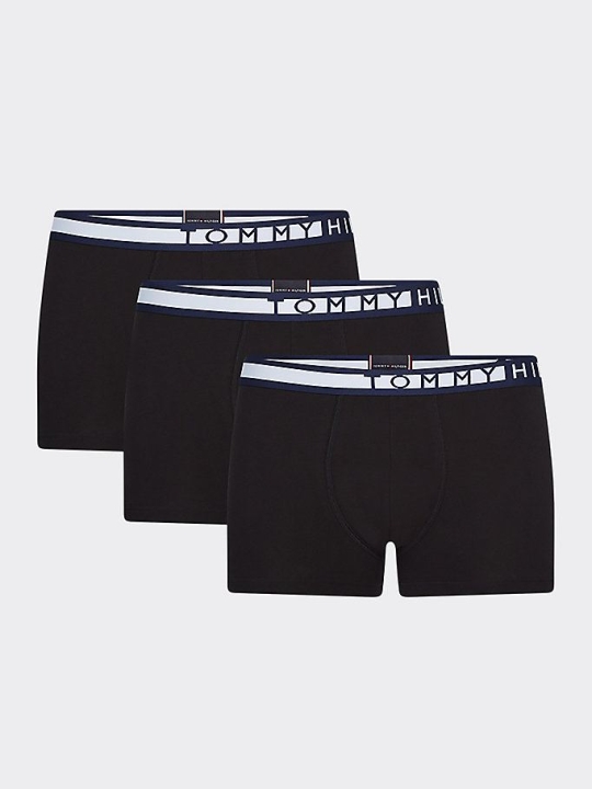 Tommy Hilfiger 3-Pack Statement Waistband Trunks Unterwäsche Herren Schwarz Schwarz | AT359KGCL