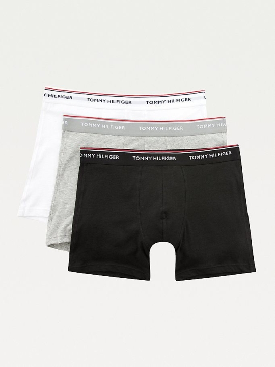 Tommy Hilfiger 3-Pack Stretch Baumwoll Boxer Unterwäsche Herren Grau | AT093KWHY