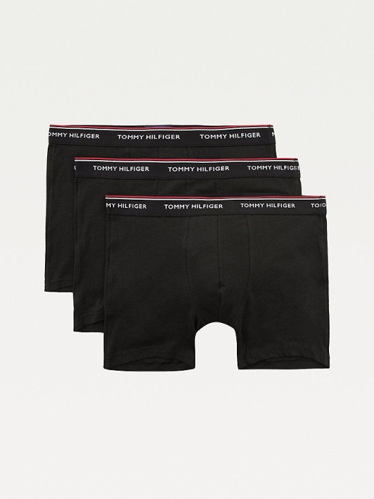 Tommy Hilfiger 3-Pack Stretch Baumwoll Boxer Unterwäsche Herren Schwarz Schwarz | AT807SDRA