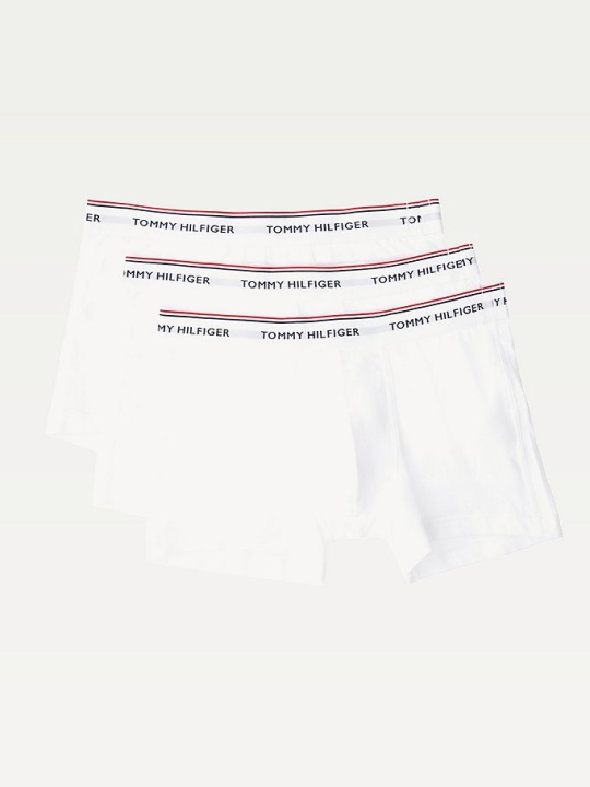 Tommy Hilfiger 3-Pack Stretch Baumwoll Trunks Unterwäsche Herren Weiß | AT521SKCQ