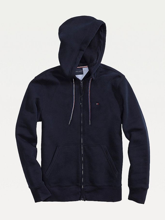 Tommy Hilfiger Adaptive Kangaroo Pocket Baumwoll Blend Hoodie Herren Dunkelblau | AT512PISX