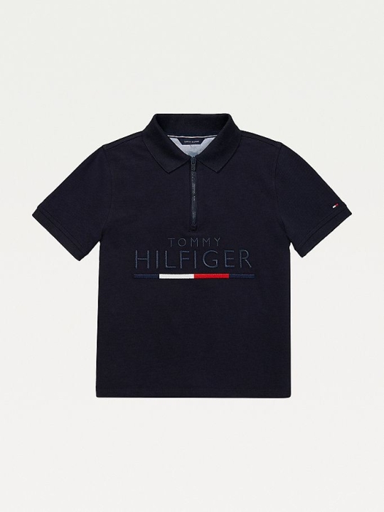 Tommy Hilfiger Adaptive Pure Baumwoll Polo Shirts Kinder Dunkelblau | AT378EUSA