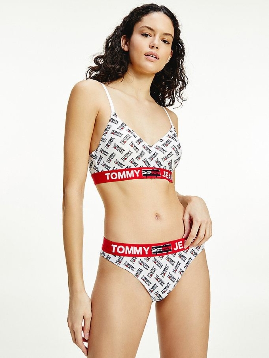 Tommy Hilfiger All-Over Logo Print Briefs Unterwäsche Damen Weiß | AT216IMPE