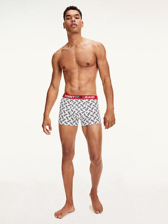 Tommy Hilfiger All-Over Logo Print Trunks Unterwäsche Herren Weiß | AT617FYGA