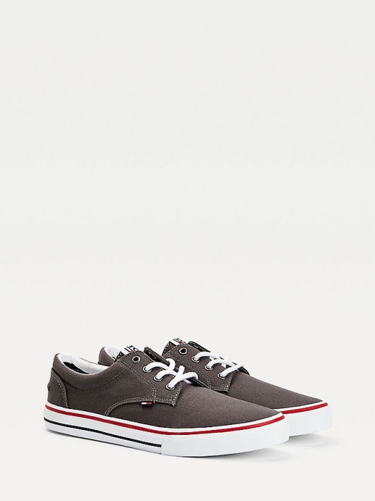 Tommy Hilfiger Baumwoll Low-Top Sneakers Herren Grau | AT973VYHW