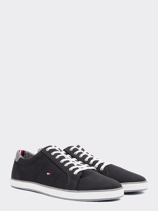 Tommy Hilfiger Canvas Spitze Up Sneakers Herren Schwarz | AT305TGMD