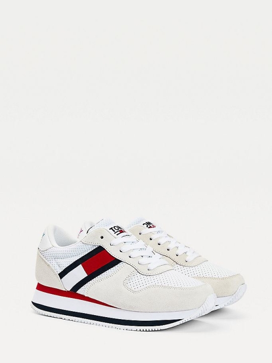 Tommy Hilfiger Colour-Blocked Flatform Sneakers Damen Weiß | AT849KZIM