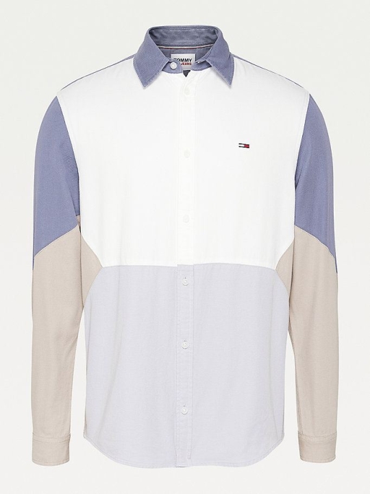 Tommy Hilfiger Colour-Blocked Woven Hemd Herren Weiß Mehrfarbig | AT781EFSY