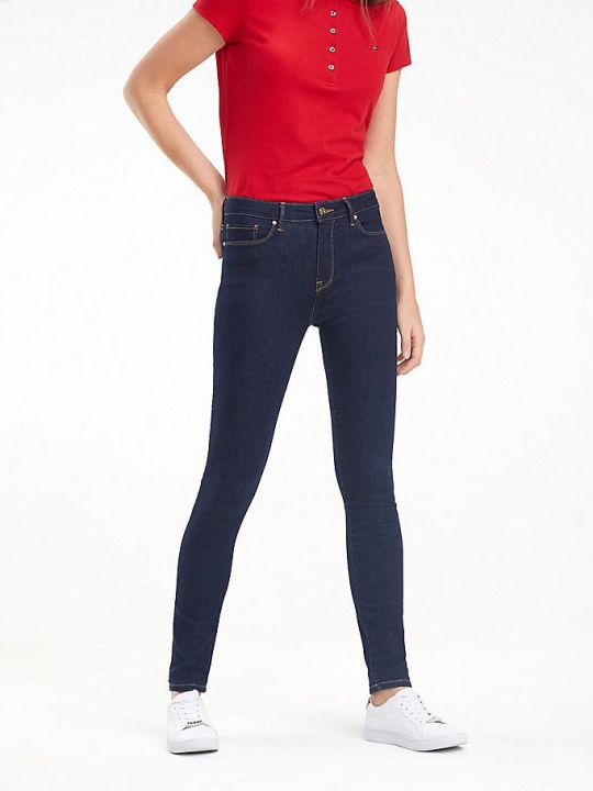 Tommy Hilfiger Como Heritage Schlank Fit Jeans Damen Dunkelblau | AT254FXVA