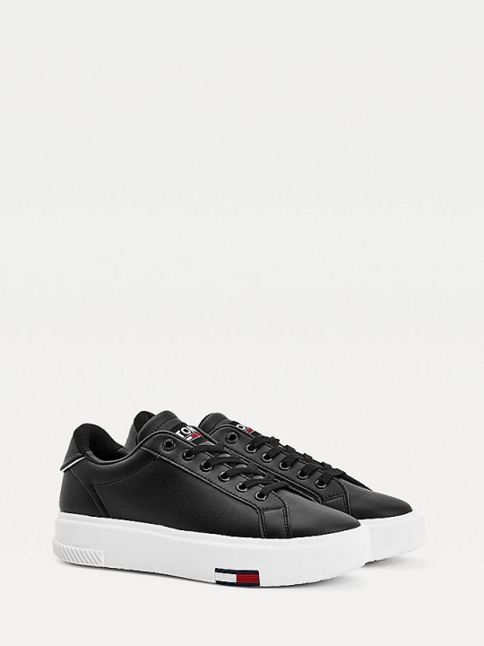 Tommy Hilfiger Cupsole Flatform Sneakers Damen Schwarz | AT642FHRL