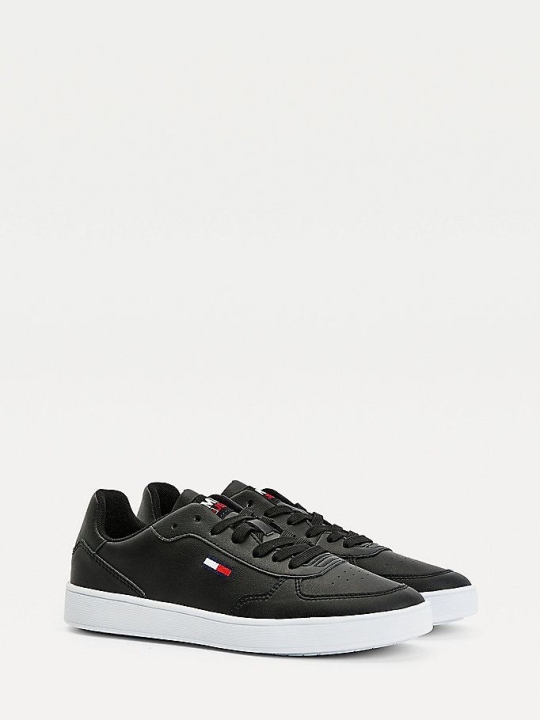 Tommy Hilfiger Cupsole Spitze-Up Sneakers Damen Schwarz | AT714MOKG