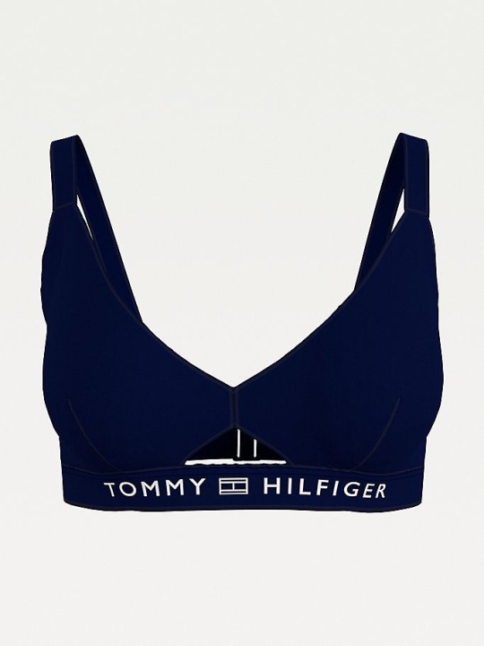 Tommy Hilfiger Curve Logo Bralette Bikini Top Bademode Damen Dunkelblau | AT832MKWO