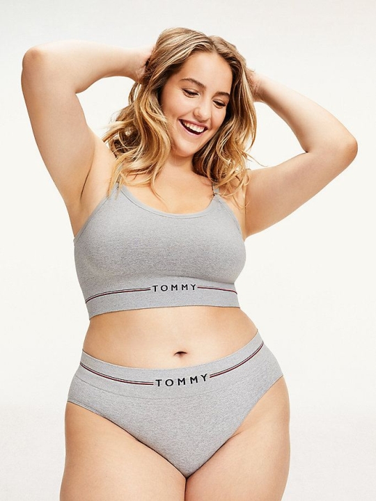 Tommy Hilfiger Curve Non-Wired Seamless Bralette Unterwäsche Damen Grau | AT503ZMNV