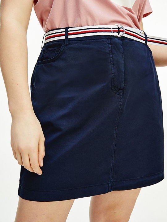 Tommy Hilfiger Curve Rome Slim Kurzes Röcke Damen Dunkelblau | AT802QIJL