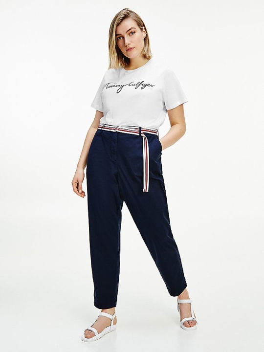 Tommy Hilfiger Curve Slim Fit Chino-hosen Damen Dunkelblau | AT872HLQD