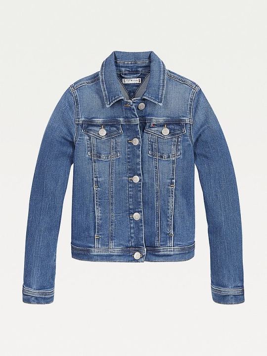 Tommy Hilfiger Denim Trucker Jacke Kinder Blau | AT634GKXS