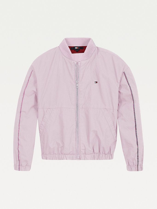 Tommy Hilfiger Essential Baumwoll Bomber Jacke Kinder Rosa Türkis | AT834KVAG