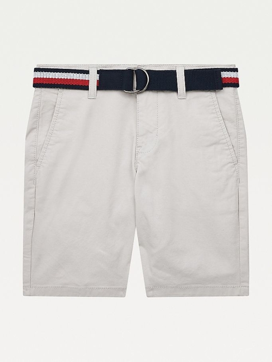 Tommy Hilfiger Essential Belted Slim Chino Kurze Hose Kinder Weiß | AT327FMEV