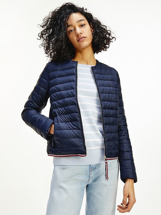 Tommy Hilfiger Essential Collarless Down-Filled Jacke Damen Dunkelblau | AT857IVNH