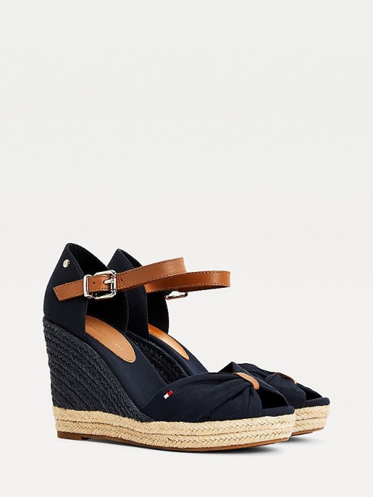 Tommy Hilfiger Essential Colour-Blocked Wedge Keilabsatz Sandalen Damen Dunkelblau | AT257OUWT