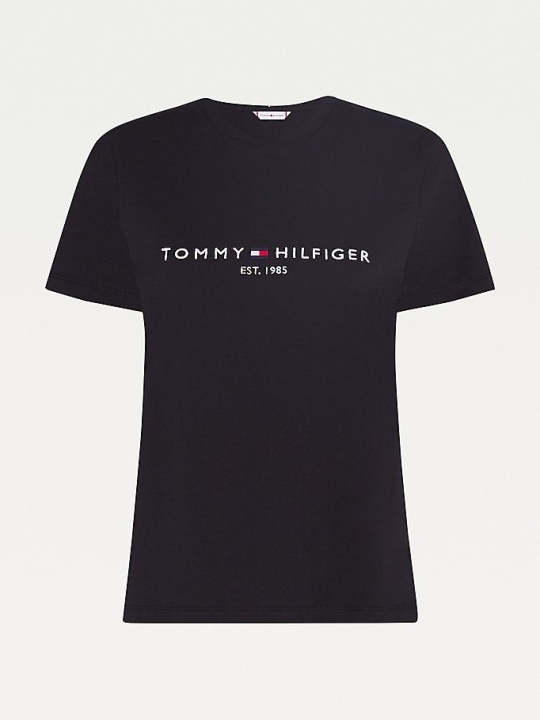 Tommy Hilfiger Essential Curve Crew Neck T-shirts Damen Schwarz | AT245JIVU