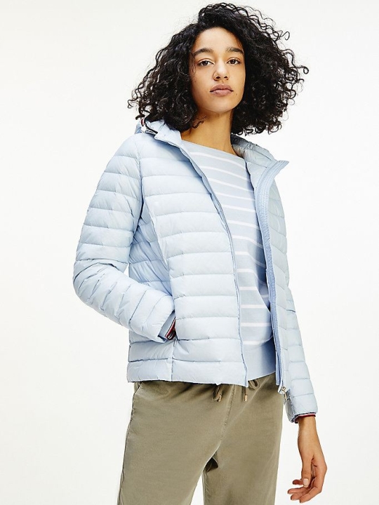 Tommy Hilfiger Essential Down-Filled Gesteppt Mit Kapuze Jacke Damen Blau | AT561CXNP