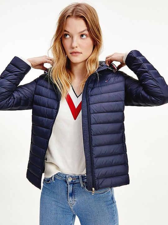 Tommy Hilfiger Essential Down-Filled Gesteppt Mit Kapuze Jacke Damen Dunkelblau | AT685OCTM