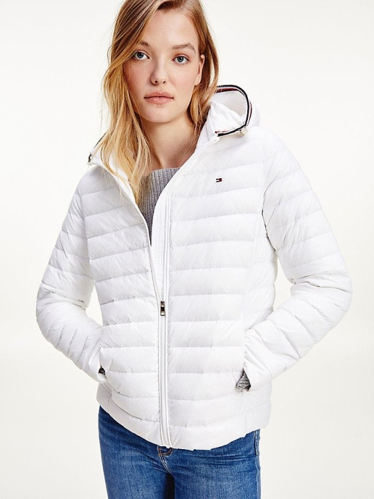 Tommy Hilfiger Essential Down-Filled Gesteppt Mit Kapuze Jacke Damen Weiß | AT905APNO