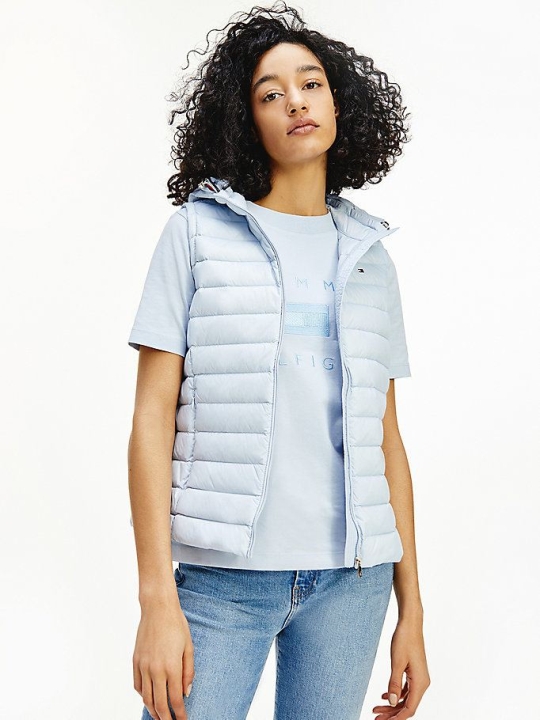 Tommy Hilfiger Essential Laufschuhe Down Vest Jacke Damen Blau | AT017WYPO