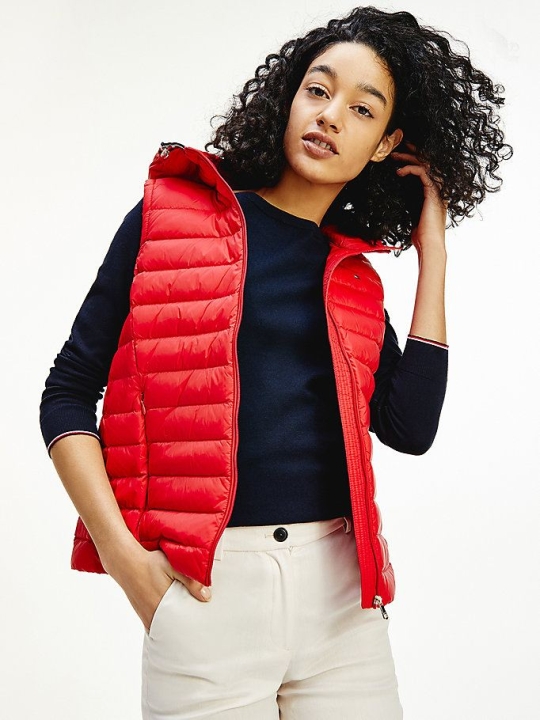 Tommy Hilfiger Essential Laufschuhe Down Vest Jacke Damen Rot | AT928PSUM