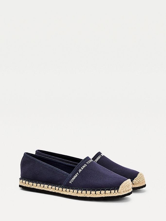 Tommy Hilfiger Essential Logo Espadrilles Flache Schuhe Damen Hellnavy | AT709VTSN