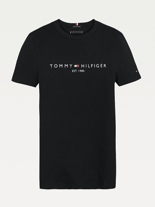 Tommy Hilfiger Essential Logo T-shirts Kinder Schwarz | AT091JGQH