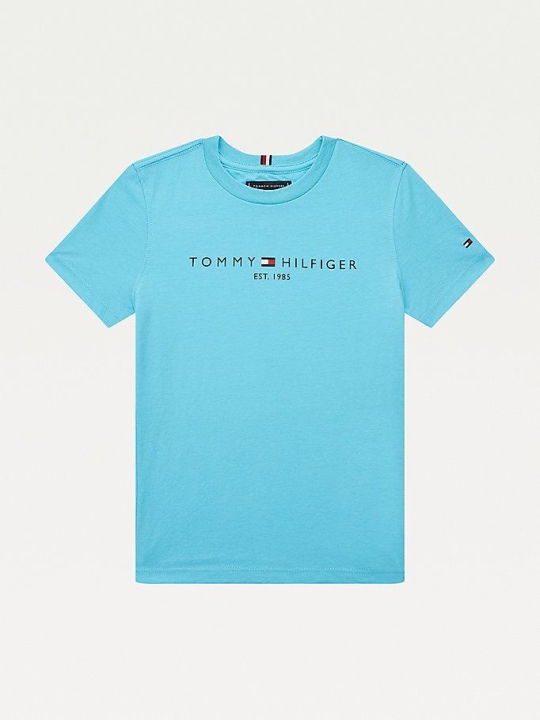 Tommy Hilfiger Essential Logo T-shirts Kinder Blau | AT278MQHR