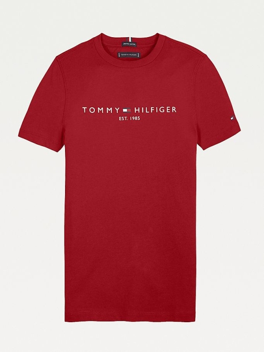 Tommy Hilfiger Essential Logo T-shirts Kinder Tiefesrot | AT874UERN