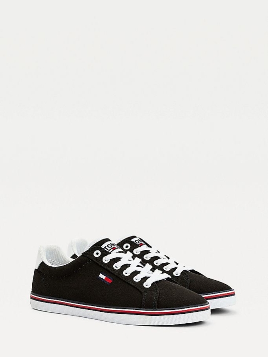 Tommy Hilfiger Essential Low-Top Sneakers Damen Schwarz | AT745VESZ