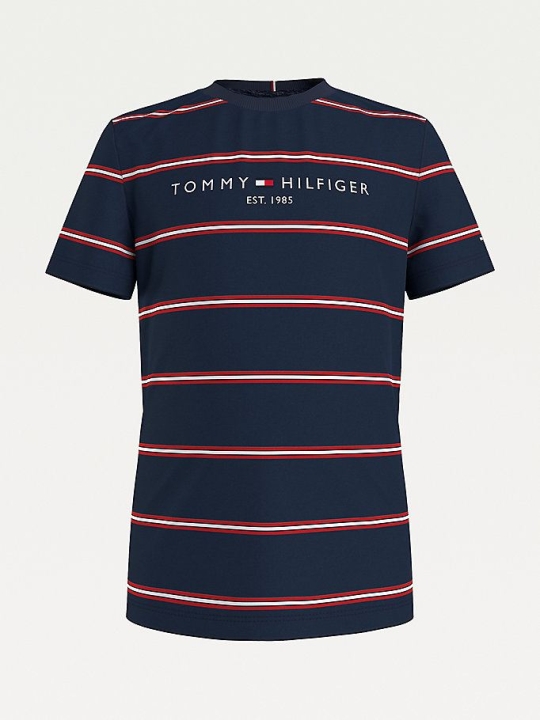 Tommy Hilfiger Essential Multicolour Stripe T-shirts Kinder Rot | AT286QJYI