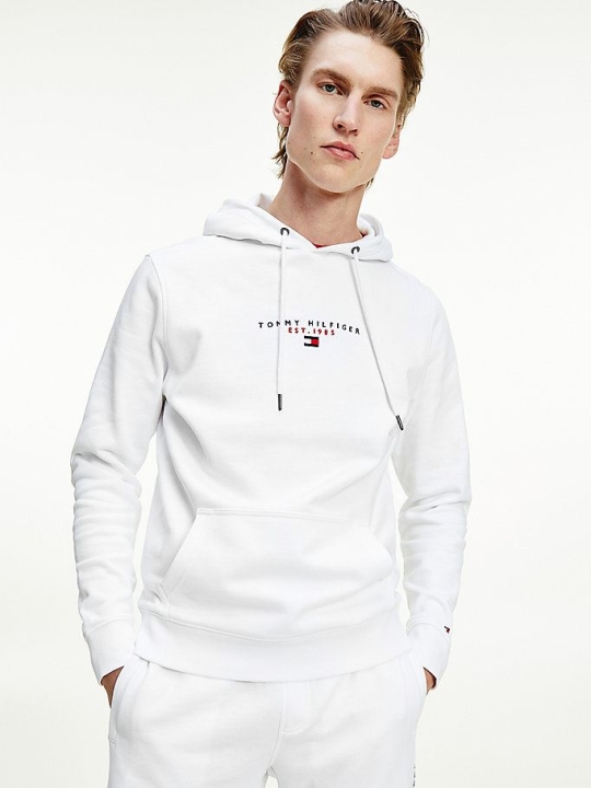 Tommy Hilfiger Essential Organic Baumwoll Terry Hoodie Herren Weiß | AT657DTKQ