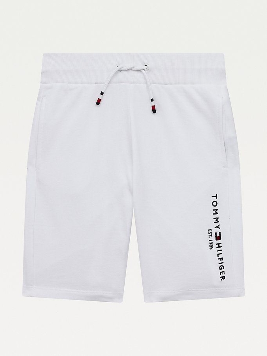 Tommy Hilfiger Essential Organic Baumwoll Jogger Kurze Hose Kinder Weiß | AT685XBMZ