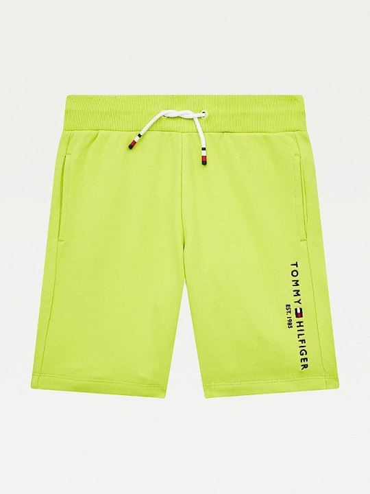 Tommy Hilfiger Essential Organic Baumwoll Jogger Kurze Hose Kinder Hellgrün | AT720PVTJ