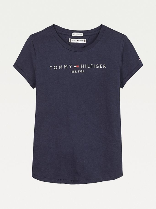 Tommy Hilfiger Essential Organic Baumwoll Logo T-shirts Kinder Hellnavy | AT985XARG