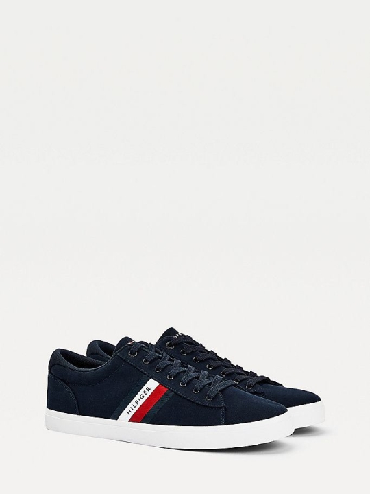 Tommy Hilfiger Essential Pure Baumwoll Sneakers Herren Dunkelblau | AT863PCMW