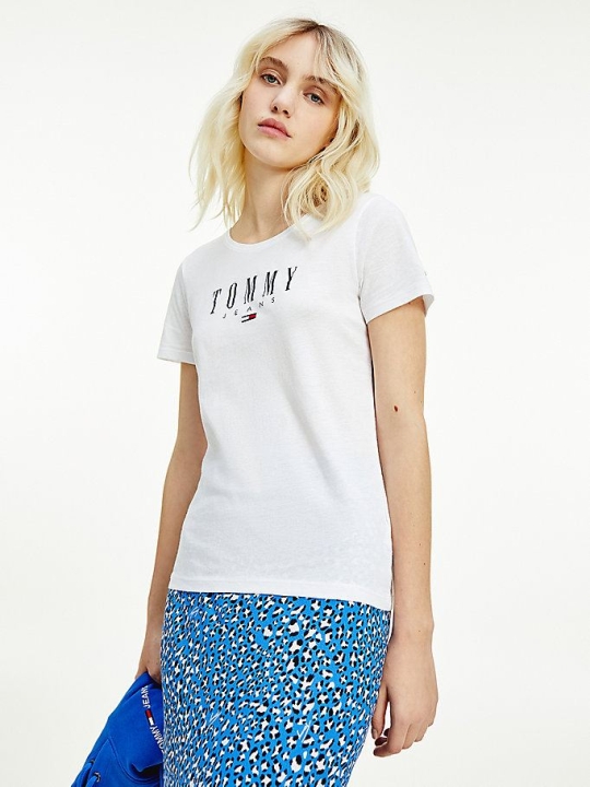 Tommy Hilfiger Essential Schlank Fit T-shirts Damen Weiß | AT216UPVX