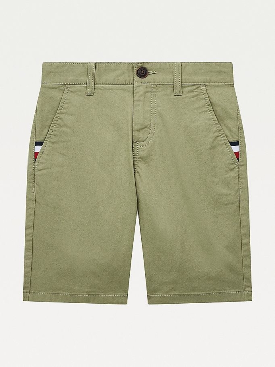 Tommy Hilfiger Essential Slim TH Flex Chino Kurze Hose Kinder Olivgrün | AT267XTDM