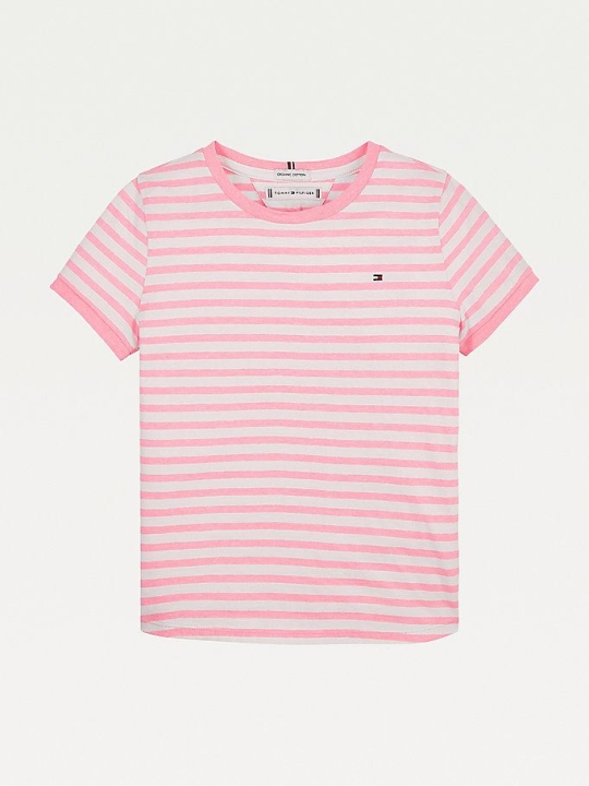 Tommy Hilfiger Essential Stripe T-shirts Kinder Weiß | AT398PQLJ