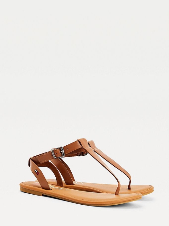 Tommy Hilfiger Essential Tanga Flache Sandalen Damen Braun | AT278OHMT