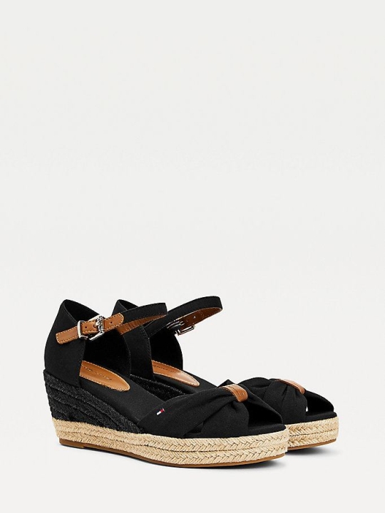 Tommy Hilfiger Essential Wedge Keilabsatz Sandalen Damen Schwarz | AT915GHYC