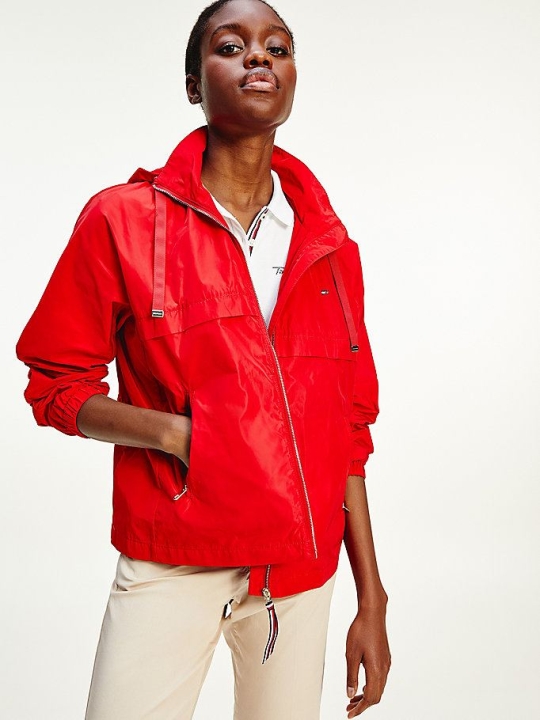 Tommy Hilfiger Essential Windbreaker Jacke Damen Rot | AT651LUMZ